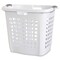 White Heavy Duty Plastic Laundry Baskets Set of 4 with Reinforced Rims and Handles